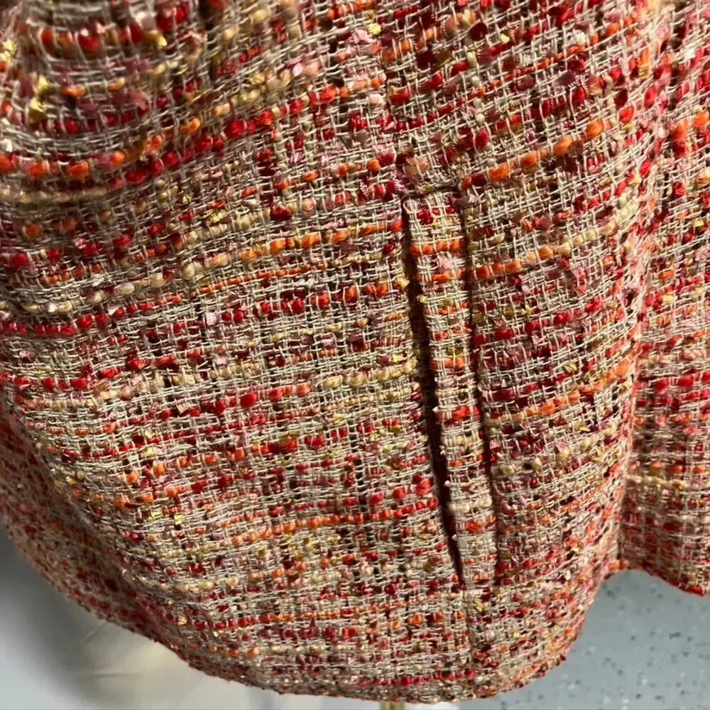 Chico's‎ Embellished Tweed Jacket Womens 12 Career Artsy Spring Career Preppy